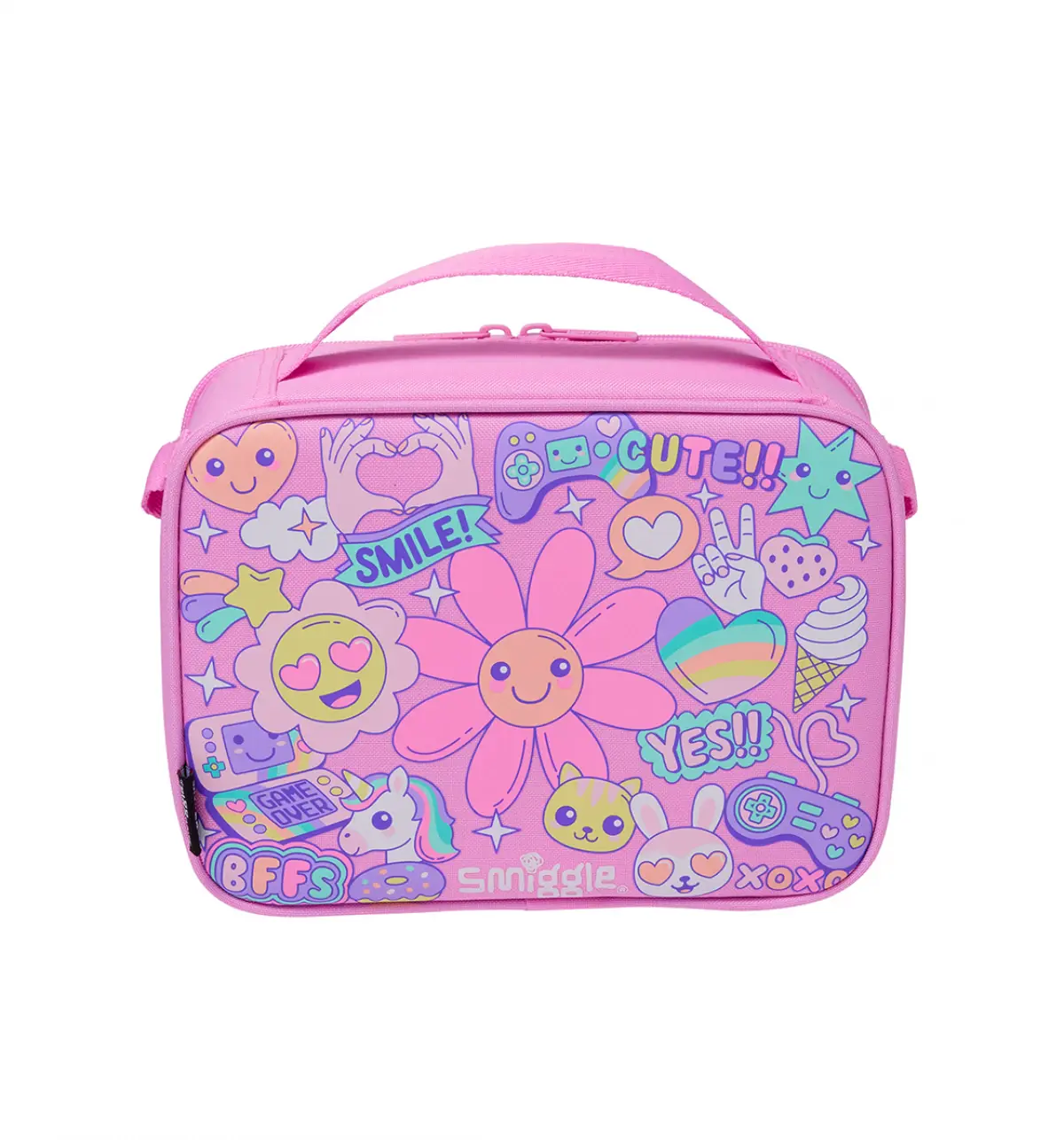 Smiggle Epic Adventures Oblong Attach Lunchbox Pink 3Y