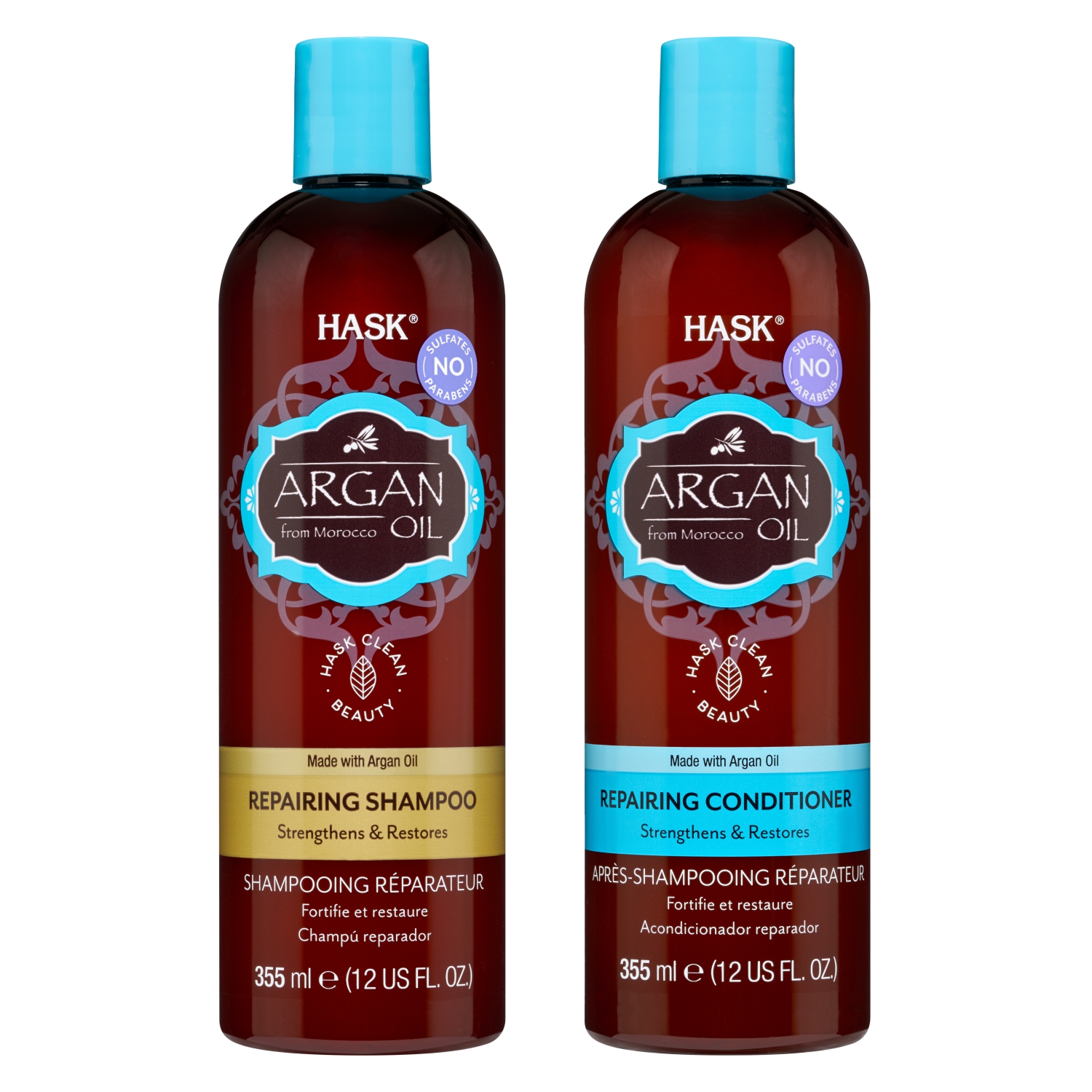 Hask | Hask Argan Oil Repairing Shampoo & Conditioner Combo (355 ml + 355 ml)