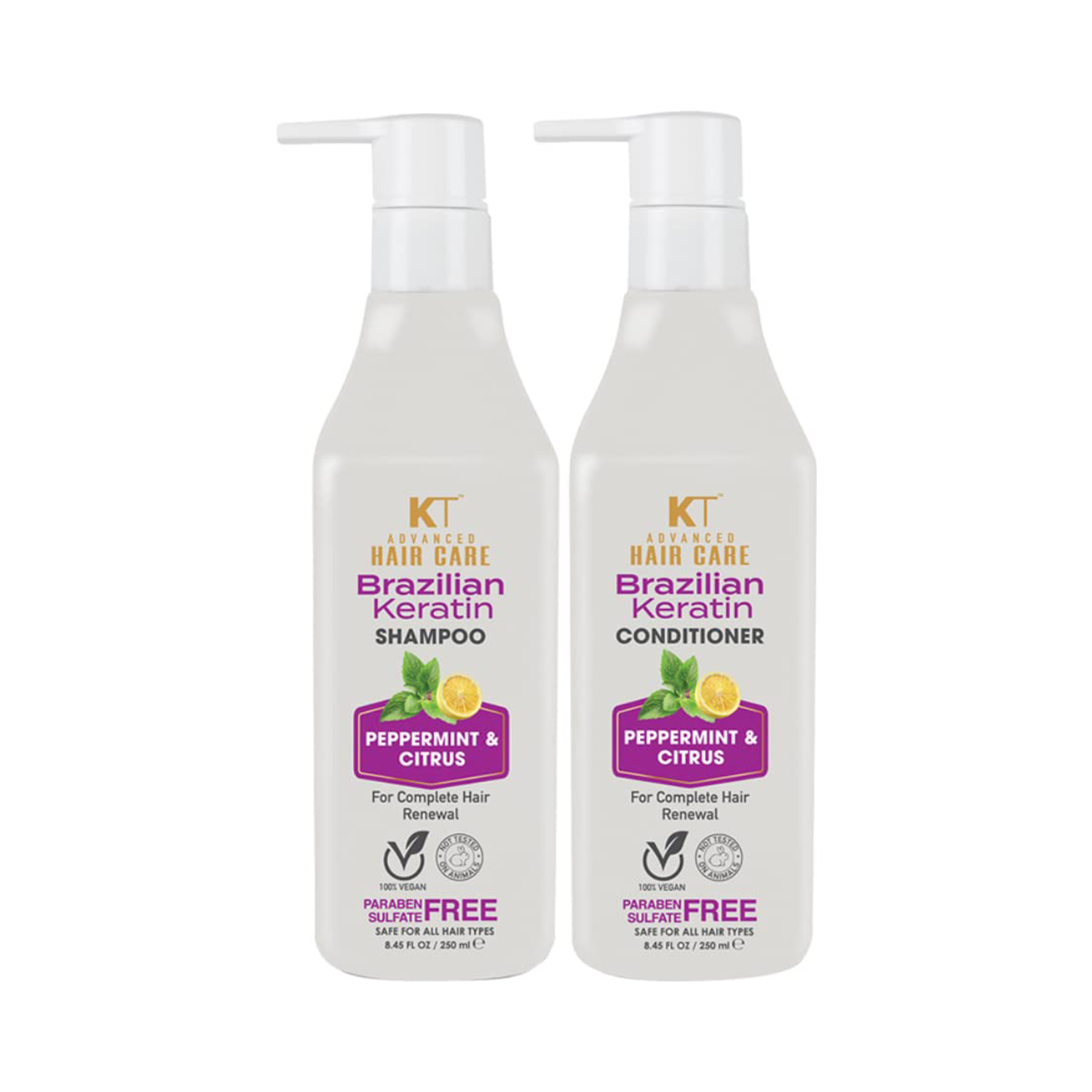 KT Professional | KT Professional Advanced Hair Care Brazilian Keratin shampoo & Conditioner (250ml) (Pack of 2) Combo