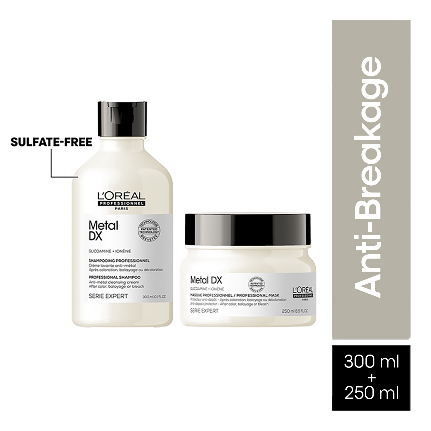 L'OREAL PROFESSIONNEL | L'Oreal Professionnel Metal Dx Shampoo & Hair Mask Combo Serie Expert (300 ml + 250 ml)