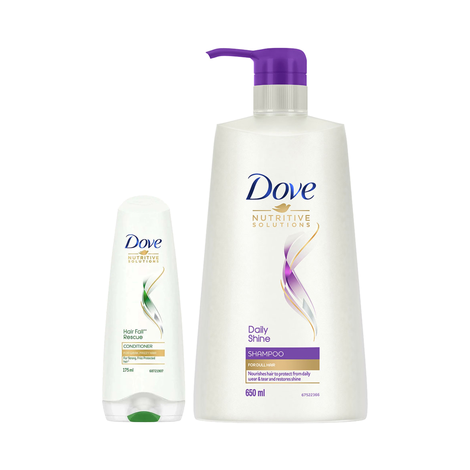 Dove | Dove Daily Shine Shampoo (650 ml) + Hair Fall Rescue Conditioner (175 ml) Combo