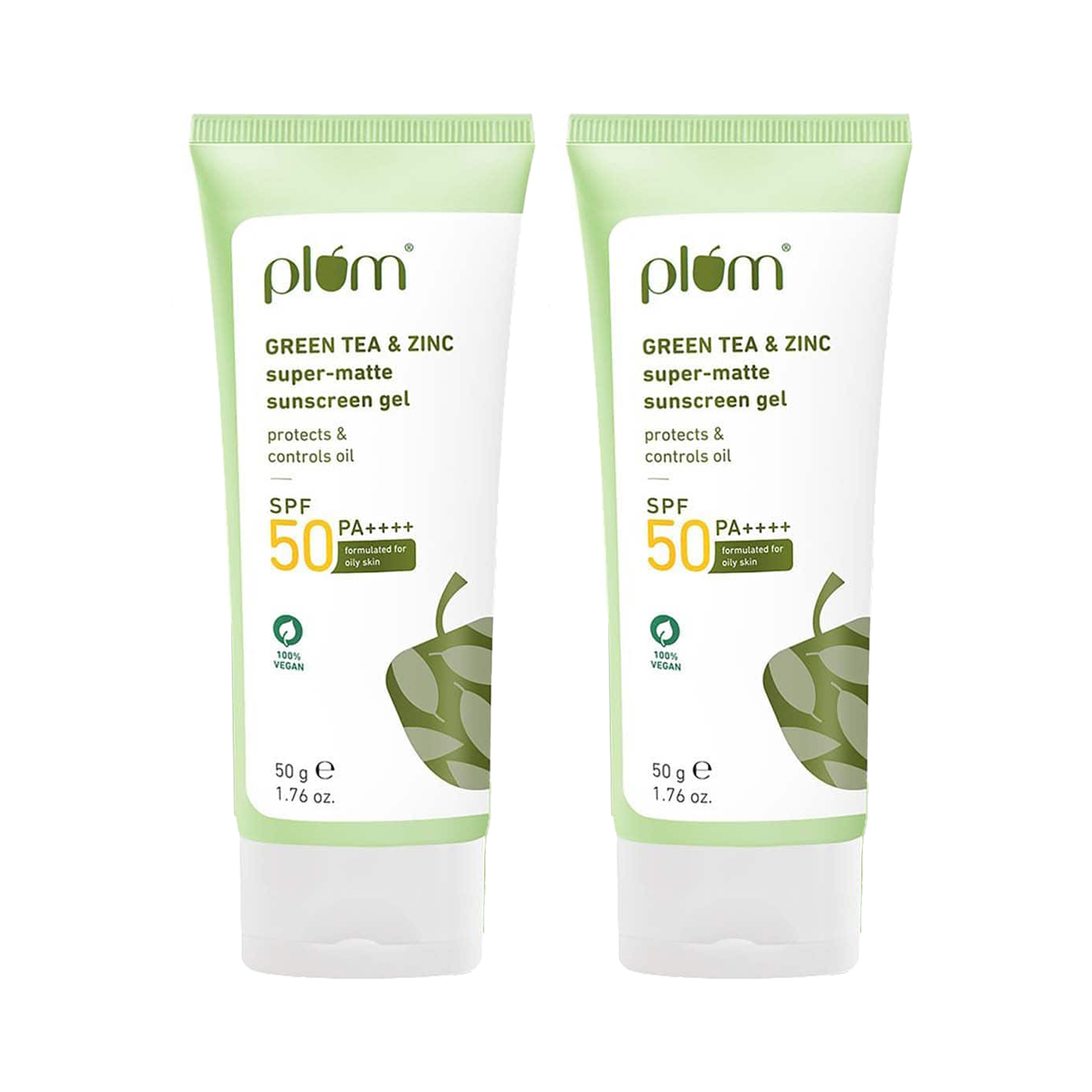 Plum | Plum Green Tea & Zinc Super-Matte Sunscreen Gel (50 g) For oily, combination skin Pack of 2 Combo