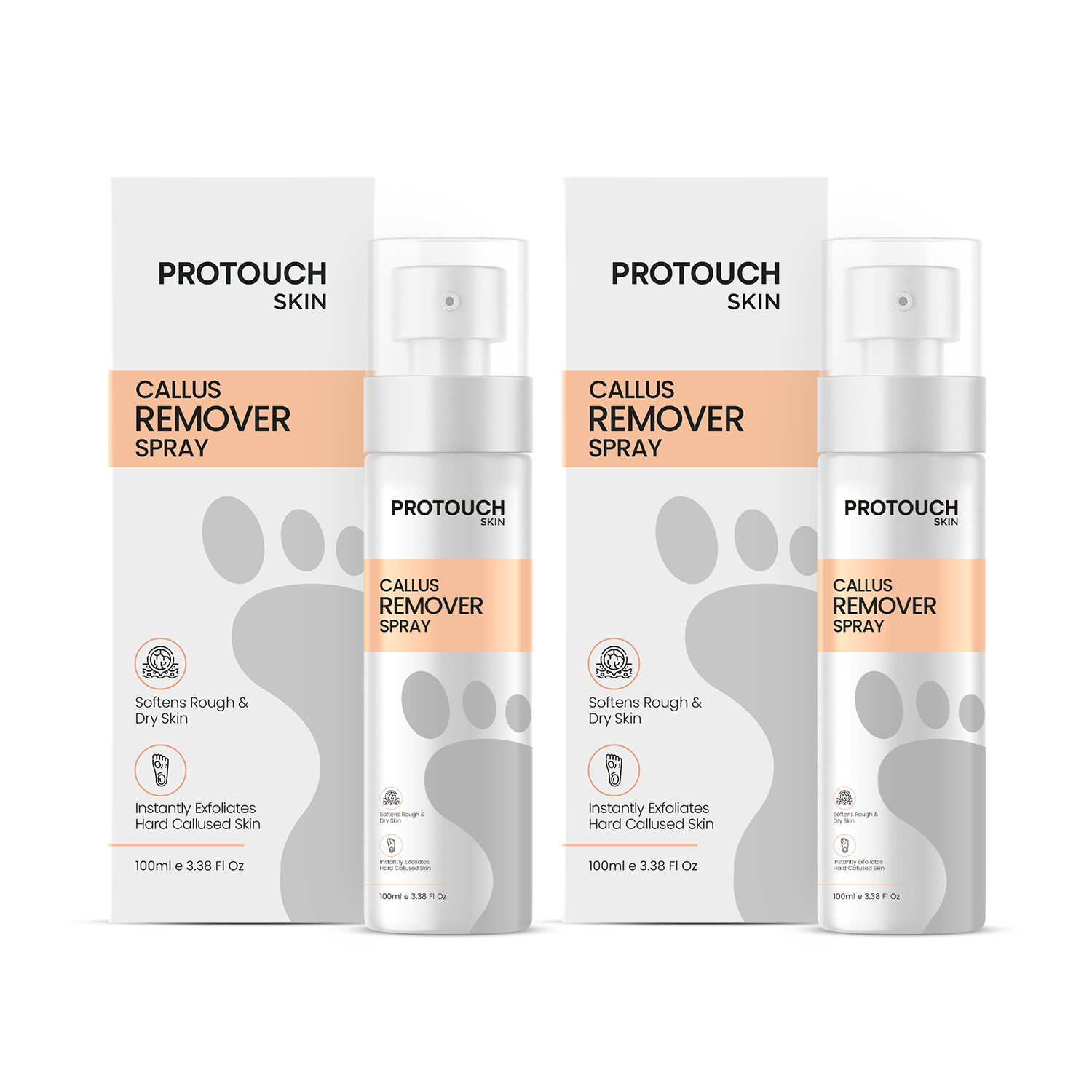 Protouch | Protouch Callus Remover Spray Pack of 2 Combo  - Removes the Tough Dead Skin & Reveal Soft Heels