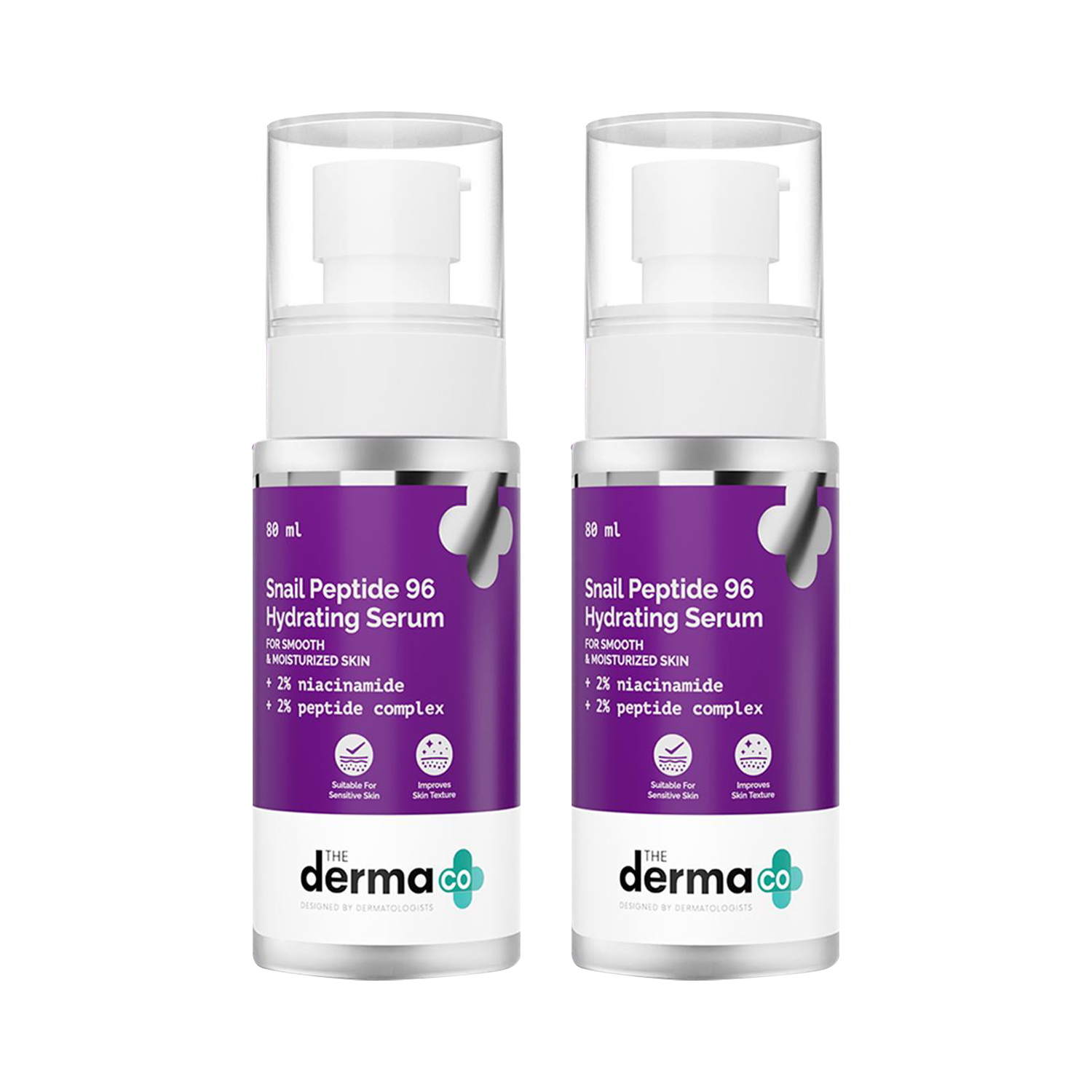 The Derma Co | The Derma Co Snail Peptide 96 Hydrating Serum with Snail Mucin & Peptide Complex Combo (80 ml)