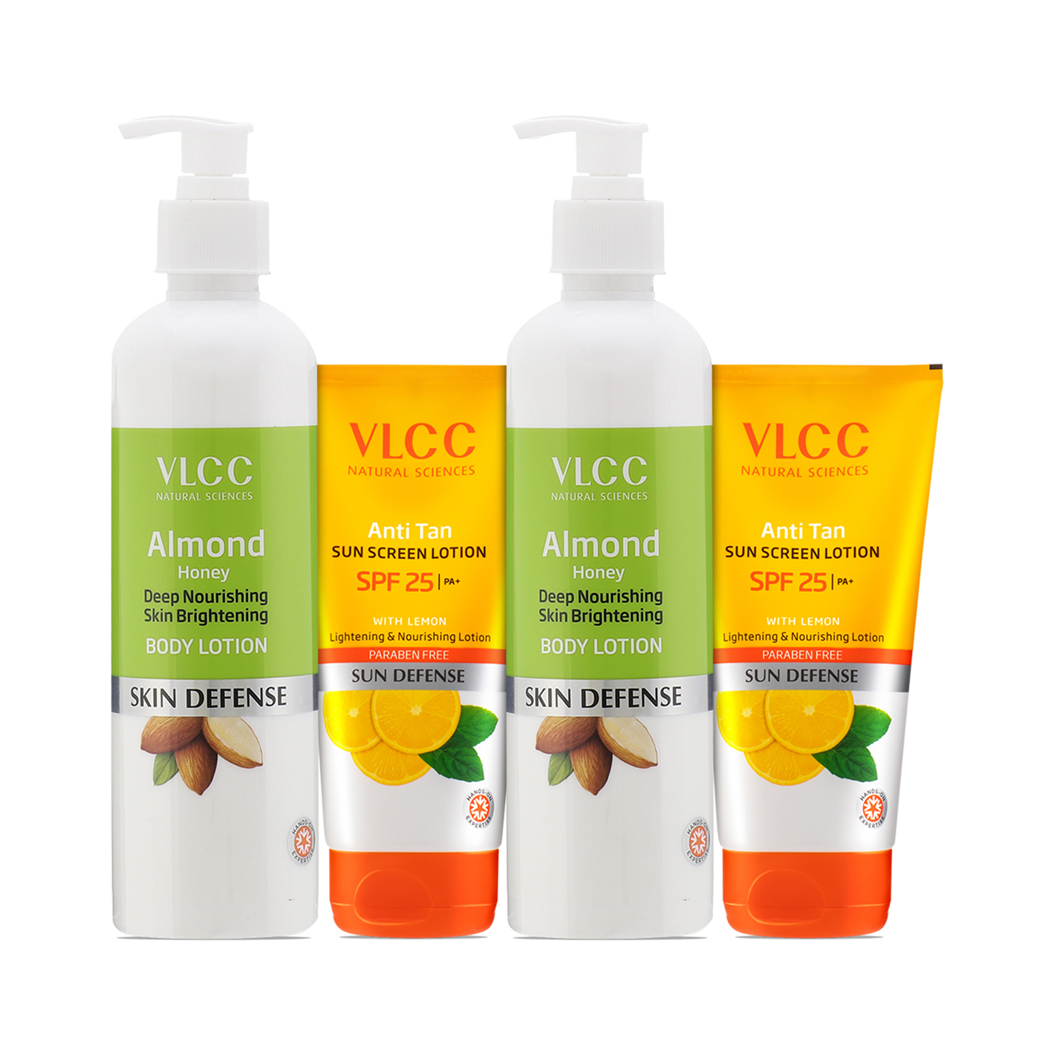 VLCC | VLCC Anti Tan Sun Screen Lotion SPF 25 & Almond Honey Skin Brightening Body Lotion Combo