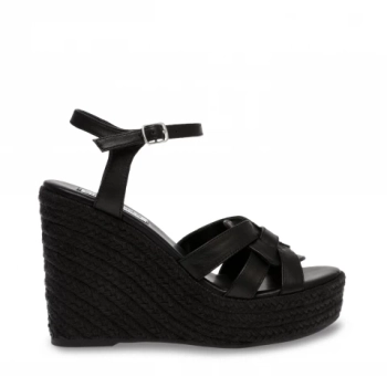 Kensie Everlee Black Strap Sandal Wedge PU Leather | Strap sandals, Wedge  sandals, Sandals