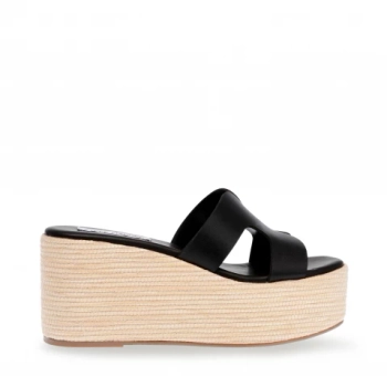 KHADIM Sharon Black Wedge Heel Sandal for Women (5161206)