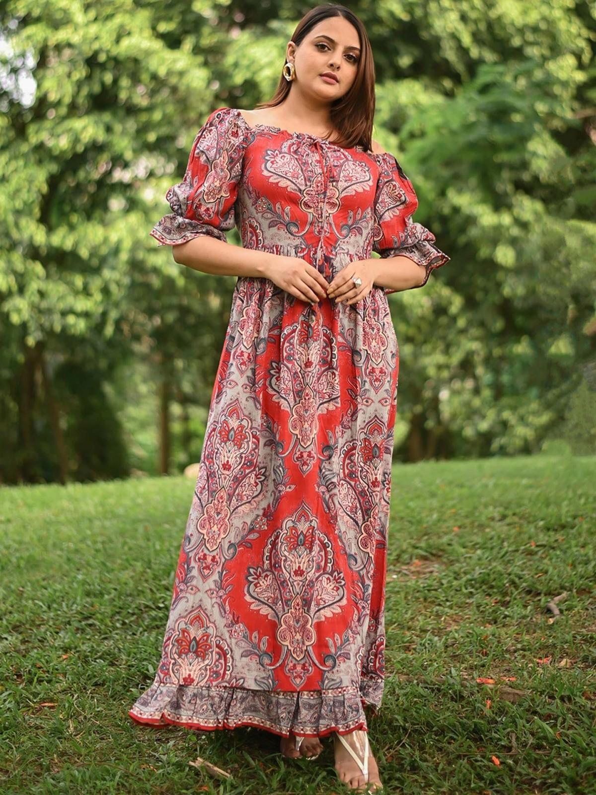Rust Persian Long Dress