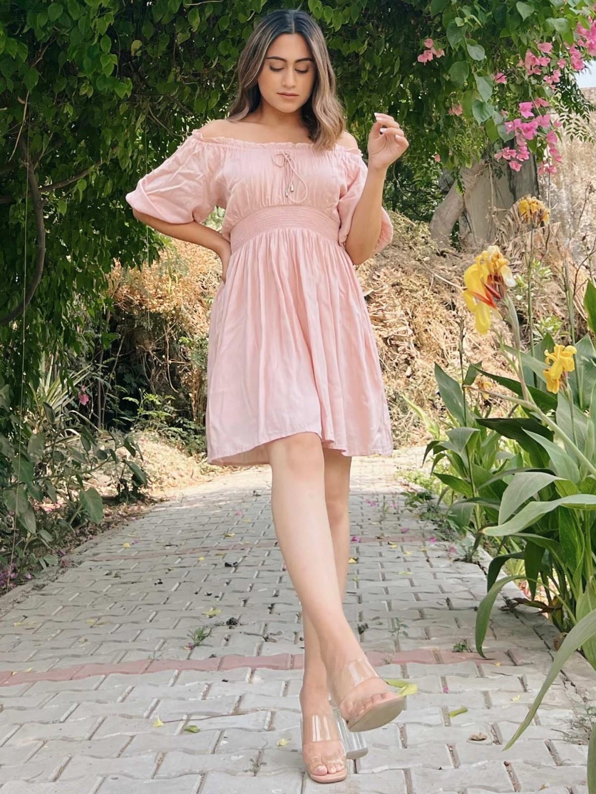 Peach Leisure Basics Dress