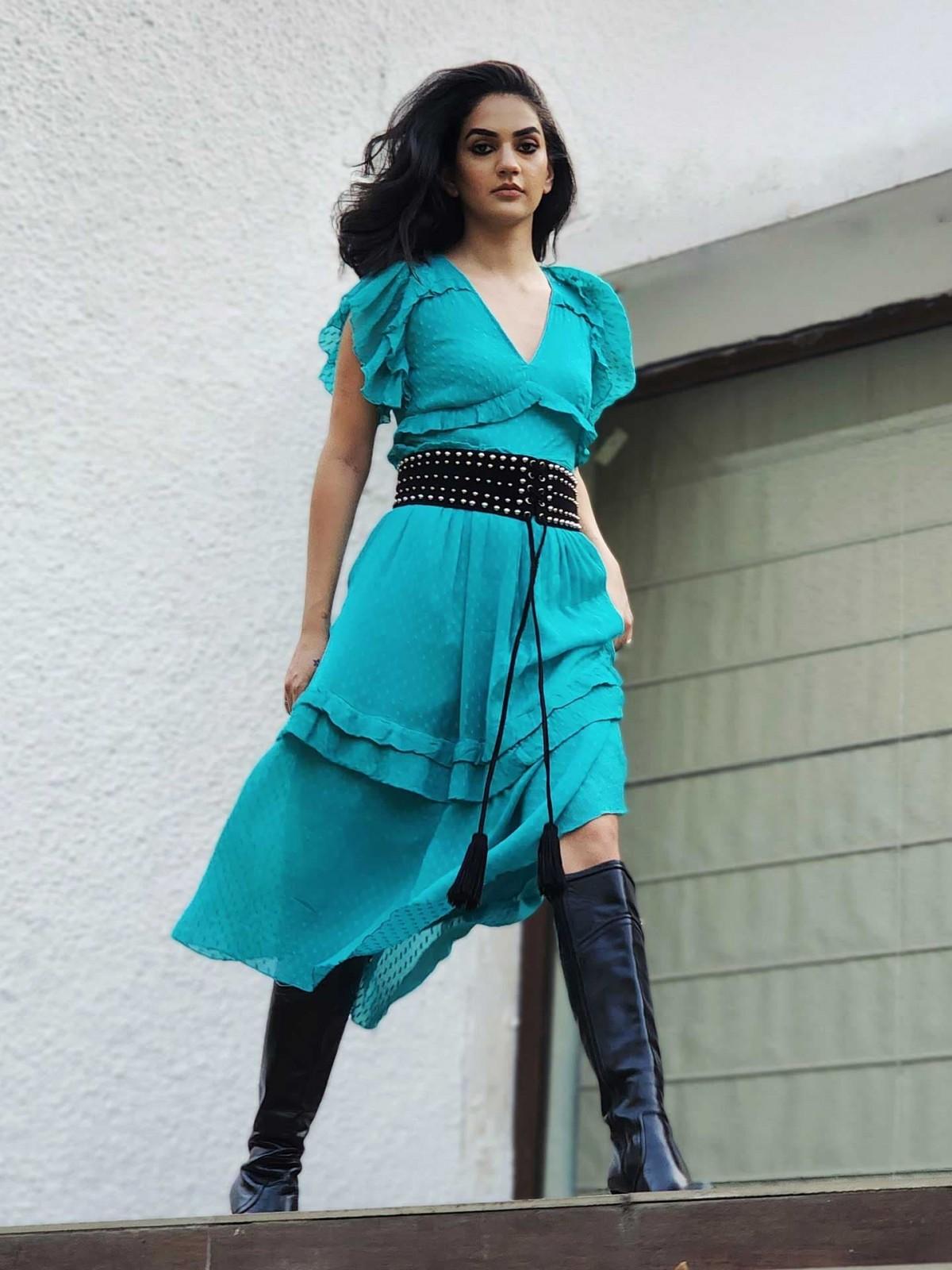 Teal Amy Midi Dress