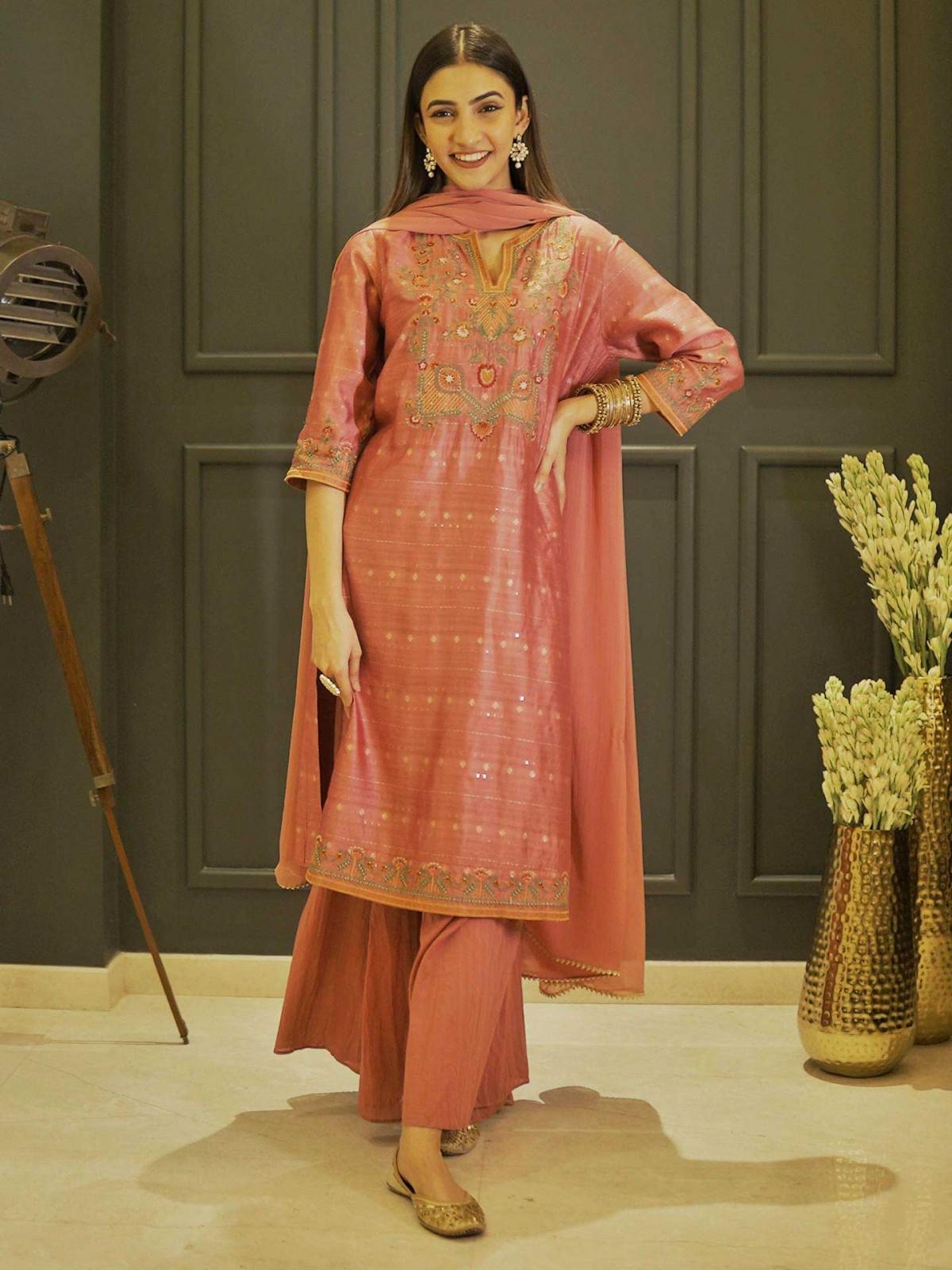 Dusky Pink Namah Sharara Suit