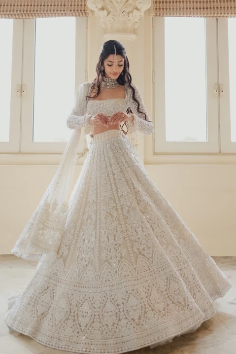 Buy Velvet Sequins Work Traditional Christian Wedding Clothing Online for  Women in USA
