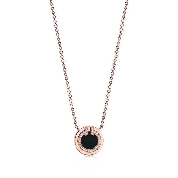 Diamond and Black Onyx Circle Pendant