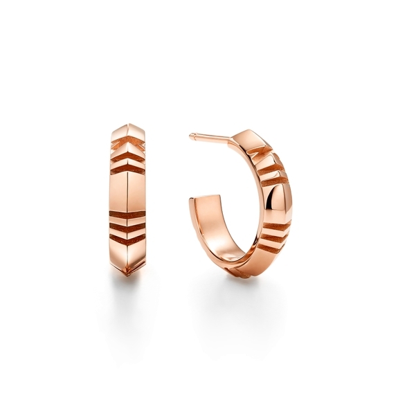 Hoop Earrings in Rose Gold, Small