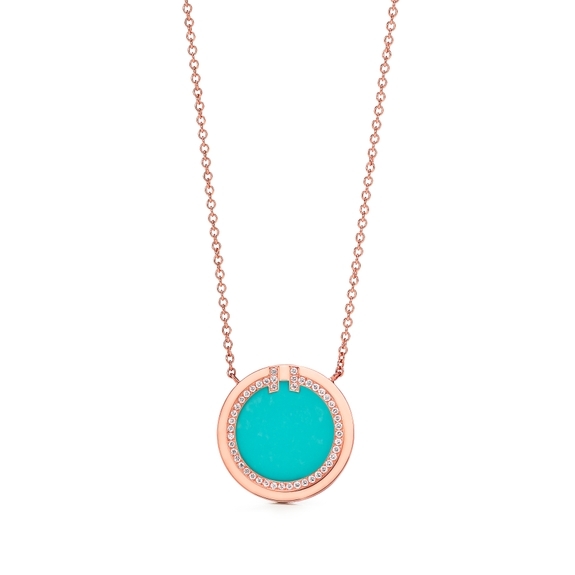 Diamond and Turquoise Circle Pendant