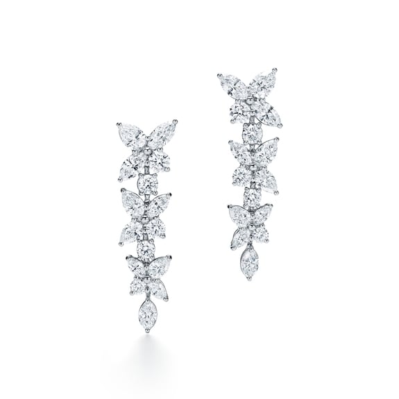 Mixed Cluster Drop Earrings