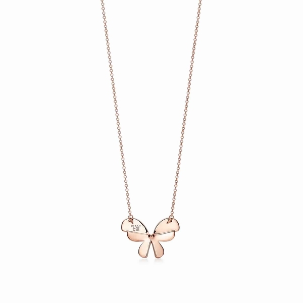 Butterfly Pendant in 18k Rose Gold and Sterling Silver
