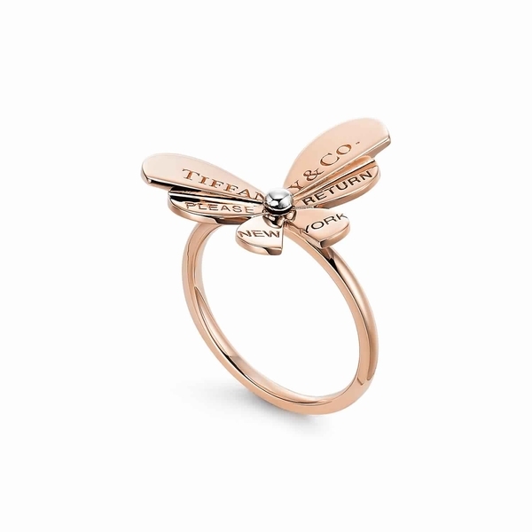 Butterfly Ring in 18k Rose Gold and Sterling Silver