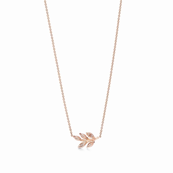 Diamond Branch Pendant in 18k Rose Gold