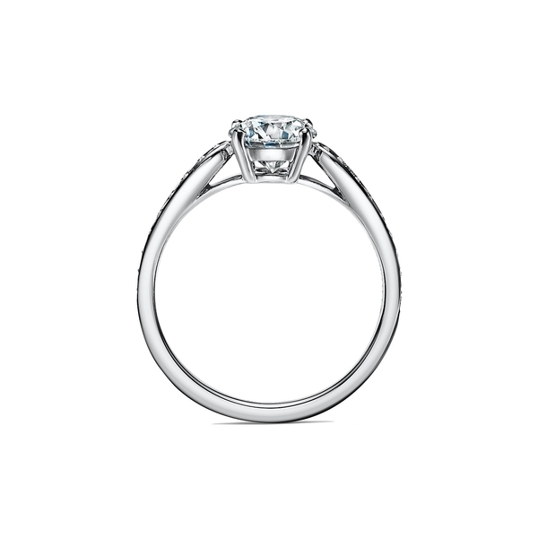Tiffany Harmony™ Round Brilliant Engagement Ring with a Diamond Platinum Band