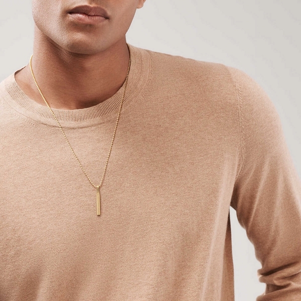 Makers Bar Pendant in 18k Gold, 24"