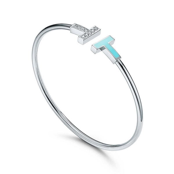 Diamond and Turquoise Wire Bracelet