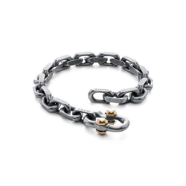 Makers Heritage Edition Wide Chain Bracelet in Sterling Silver and 18k Gold