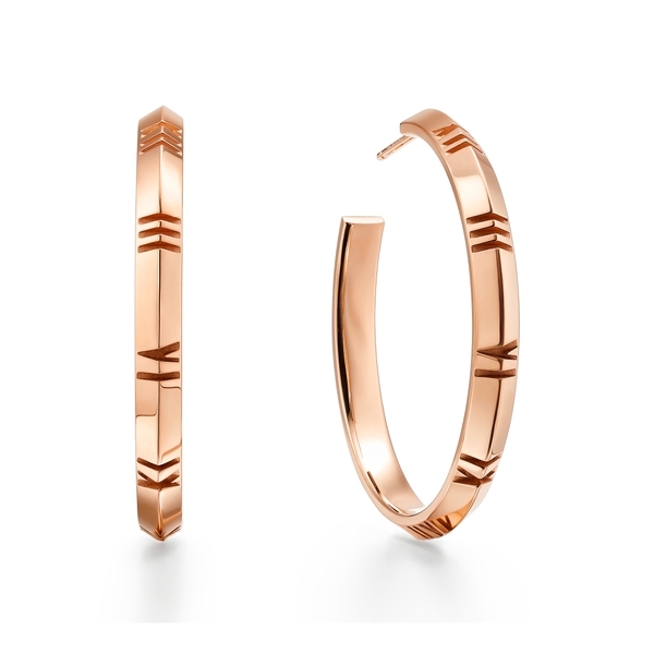 X Hoop Earrings in Rose Gold, Large
