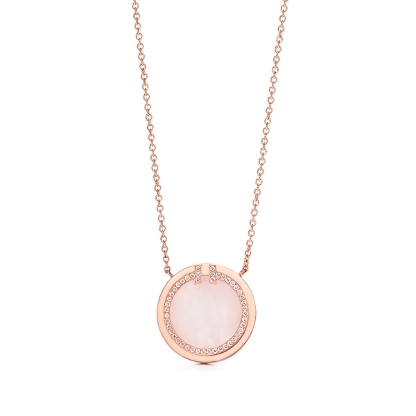 Diamond and Pink Opal Circle Pendant