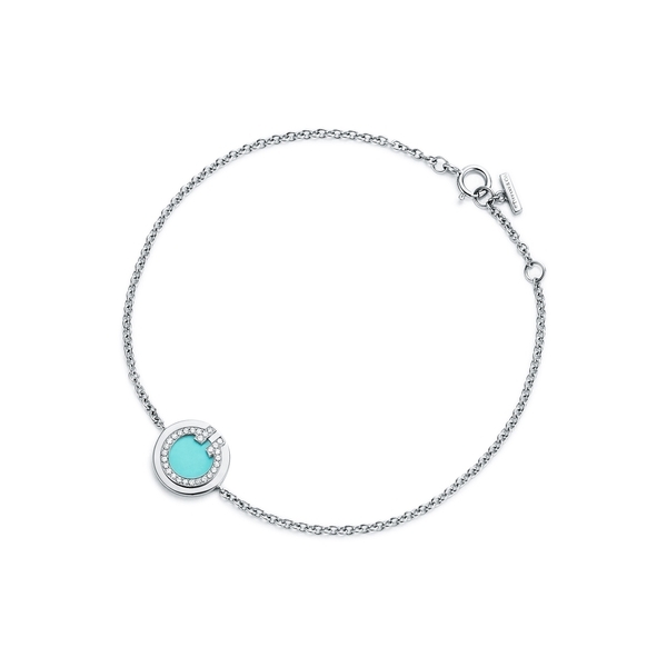 Diamond and Turquoise Circle Bracelet