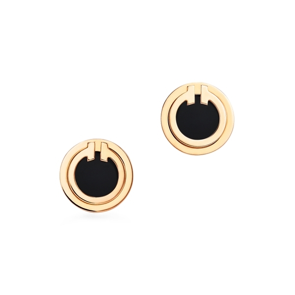 Black Onyx Circle Earrings