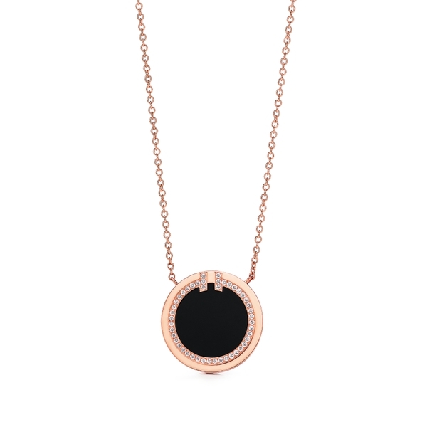 Diamond and Black Onyx Circle Pendant