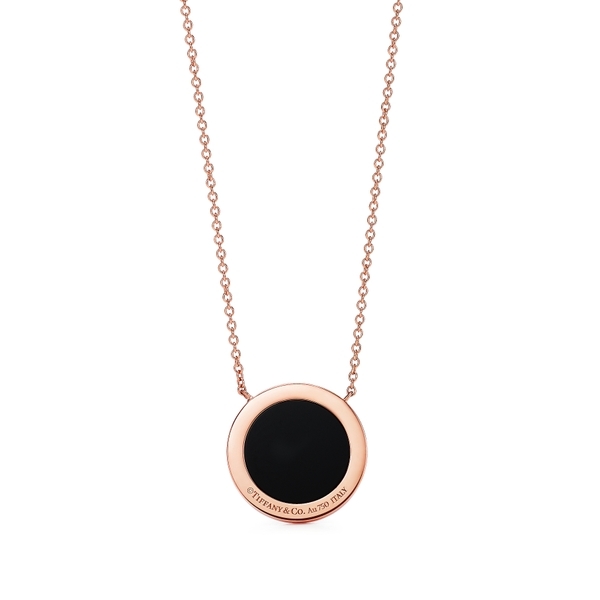 Diamond and Black Onyx Circle Pendant