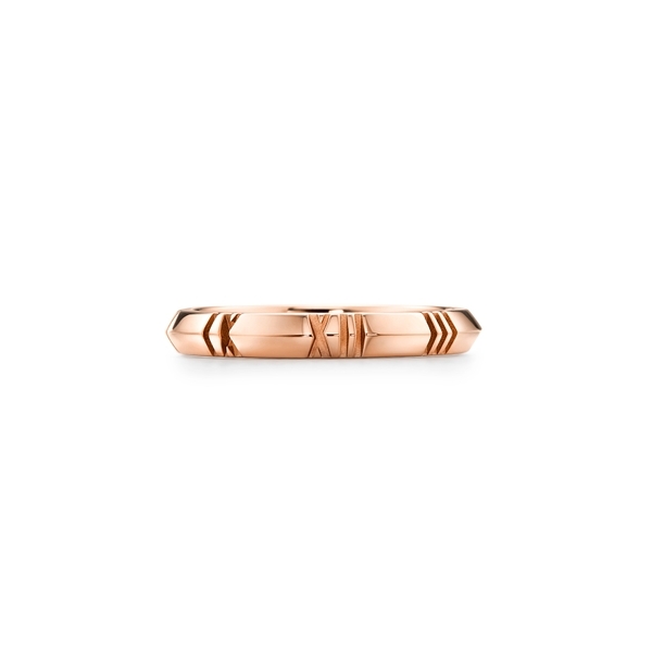 X Closed Narrow Ring in Rose Gold, 3 mm Wide