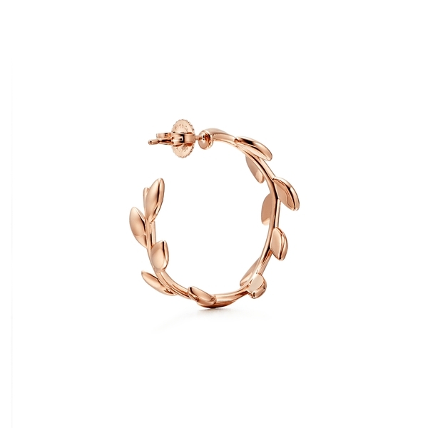 Olive Leaf Hoop Earrings