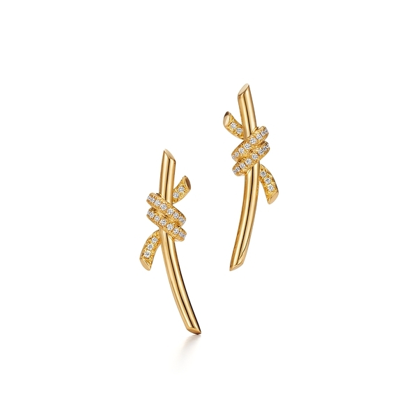 Earrings in Yellow Gold with Diamonds