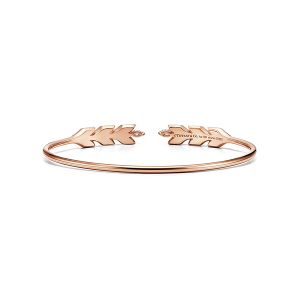Vine Wire Bracelet in Rose Gold with Diamonds