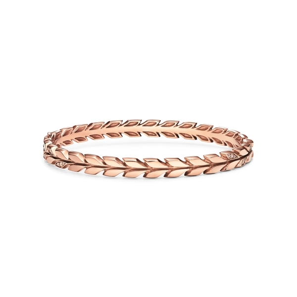 Vine Hinged Bangle in Rose Gold with Diamonds