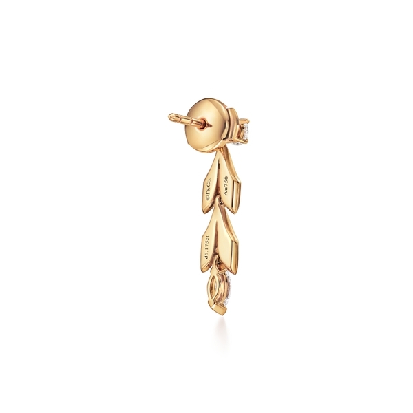 Vine Convertible Drop Earrings in Yellow Gold with Diamonds