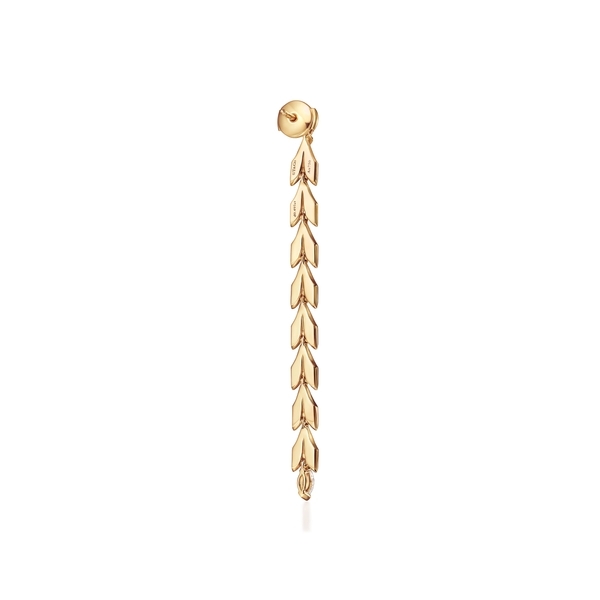 Vine Drop Earrings in Yellow Gold with Diamonds