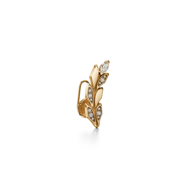 Vine Climber Earrings in Yellow Gold with Diamonds