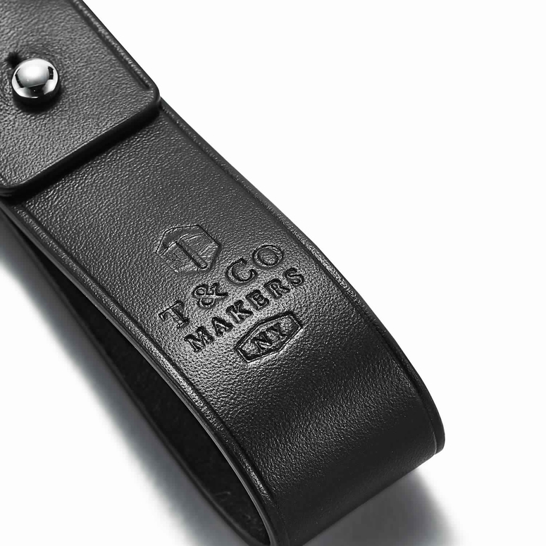 Tiffany 1837 Makers black leather key fob - Tiffany