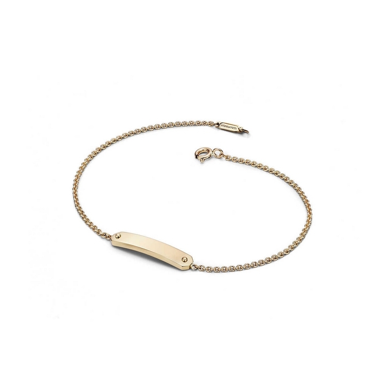 IBB Mens 9ct Gold ID Tag Curb Chain Bracelet Gold at John Lewis  Partners