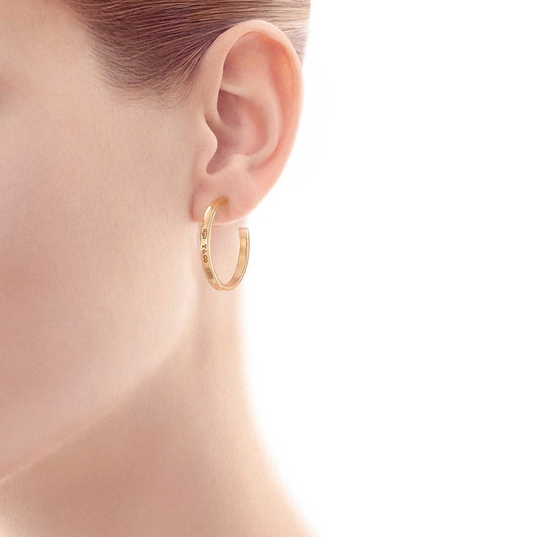 Elsa Peretti Diamond Hoop earrings in sterling silver with diamonds  large  Tiffany  Co