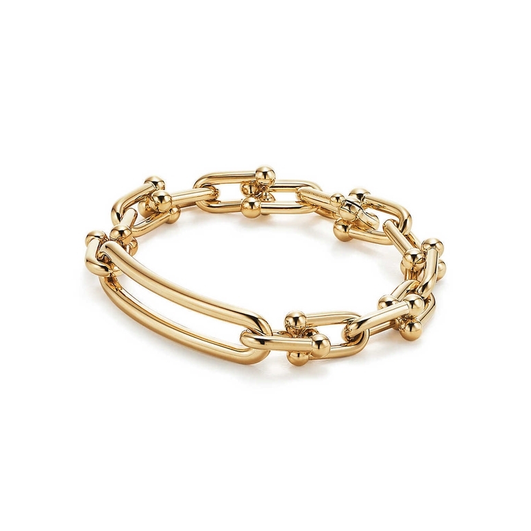 Tiffany Hardwear Small Link Bracelet in Rose Gold, Size: Large