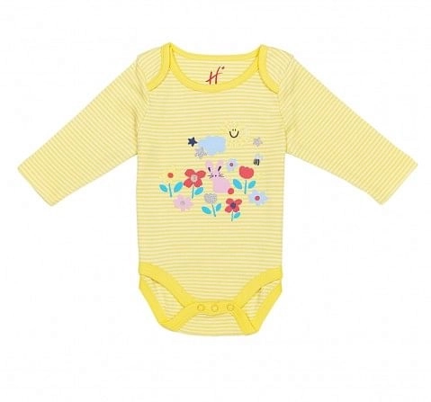 Girls Full Sleeve Bodysuit Floral Design-Multicolor