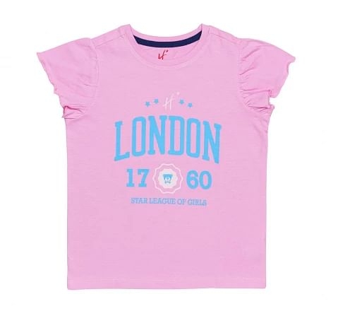 H by Hamleys Girls Short Sleeves Top Heritage Chest Print-Pink