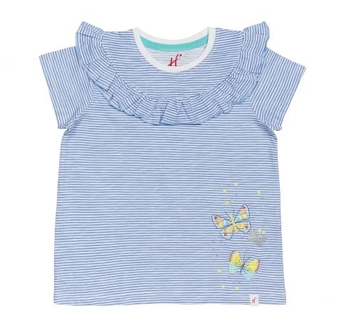 H by Hamleys Girls Short Sleeves Top Butterfly Print-Multicolor