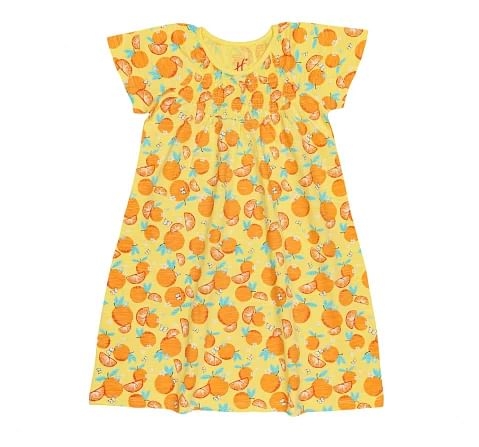 H by Hamleys Girls Short Sleeves Dress Smocked-Multicolor