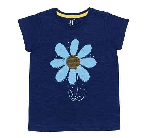 H By Hamleys Short sleeves Cotton T-shirt Pack of 1 Girls Blue